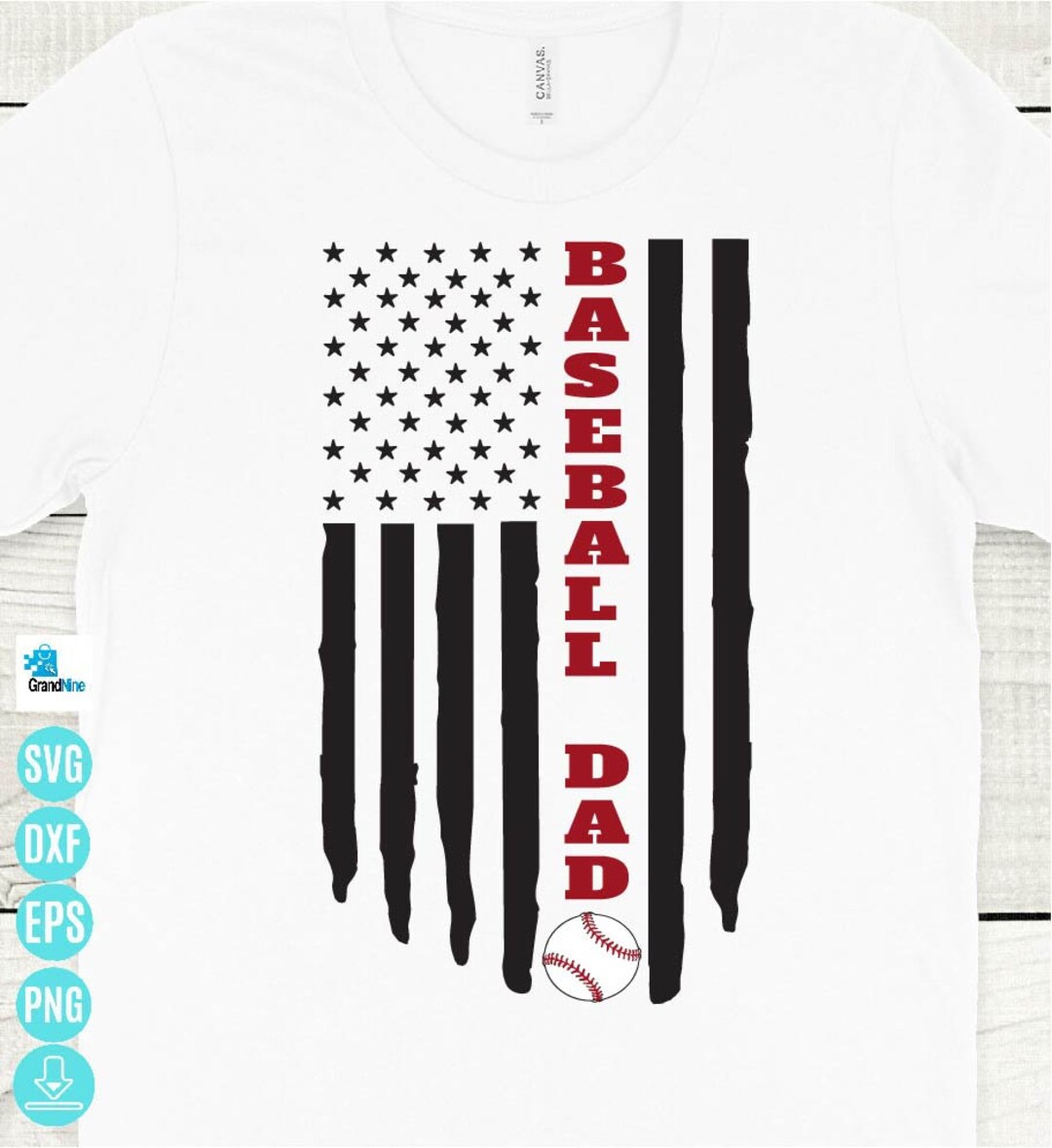 Baseball Dad Svg, Baseball Shirt Design Svg, Baseball Flag, Baseball