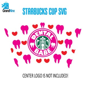 Dental babe envoltório completo svg para copo Starbucks, assistente dentário copo Starbucks svg, para Cricut 24 onças. copo frio venti Download instantâneo