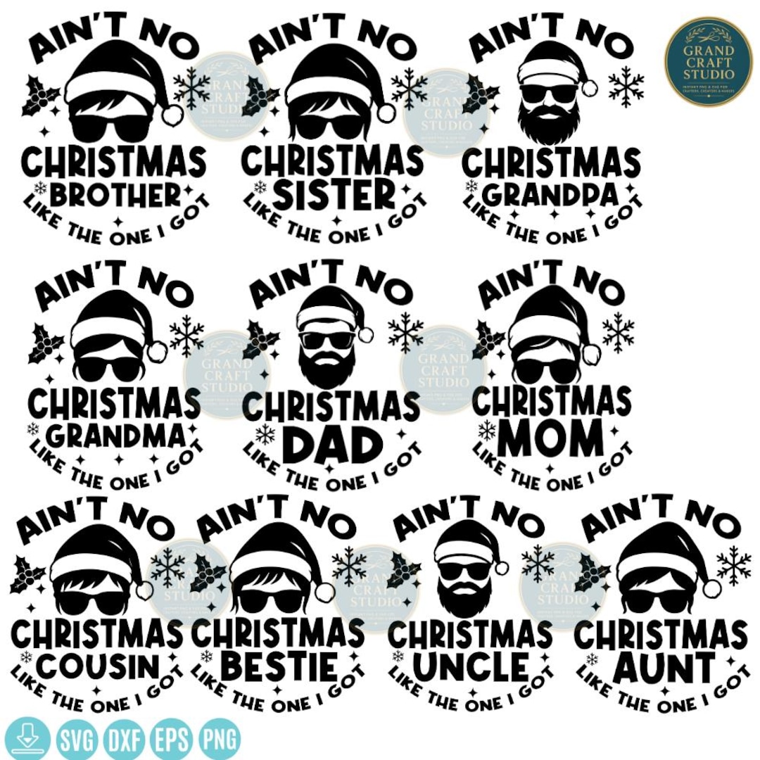 Funny Christmas Family SVG Bundle, Matching Holiday Shirts (digital ...