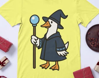 Funny Wizard Goose SVG: Magic Goose with Staff, Cricut & Silhouette