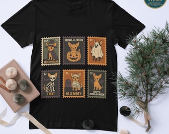 Halloween Chihuahua Stamp PNG – Witch, Mummy, Ghost Costumes (Digital Download)