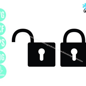 Locking/Unlocking Decal SVG: Padlock Key Graphic (Digital Download)