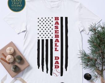 Baseball Dad Flag SVG: USA Shirt Design for Cricut, Silhouette (Digital Download)