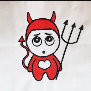 Halloween Embroidery, Devil Kid Design, Embroidery Design, Machine Embroidery