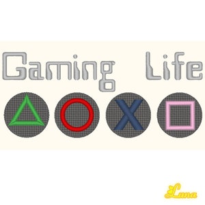 Gaming Life Embroidery Design, Machine Embroidery Design