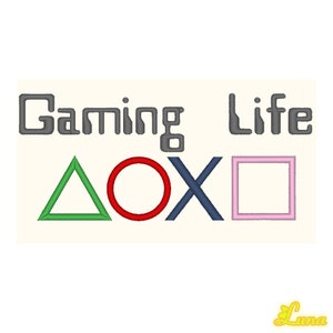 Gaming Life Embroidery Design, Machine Embroidery Design