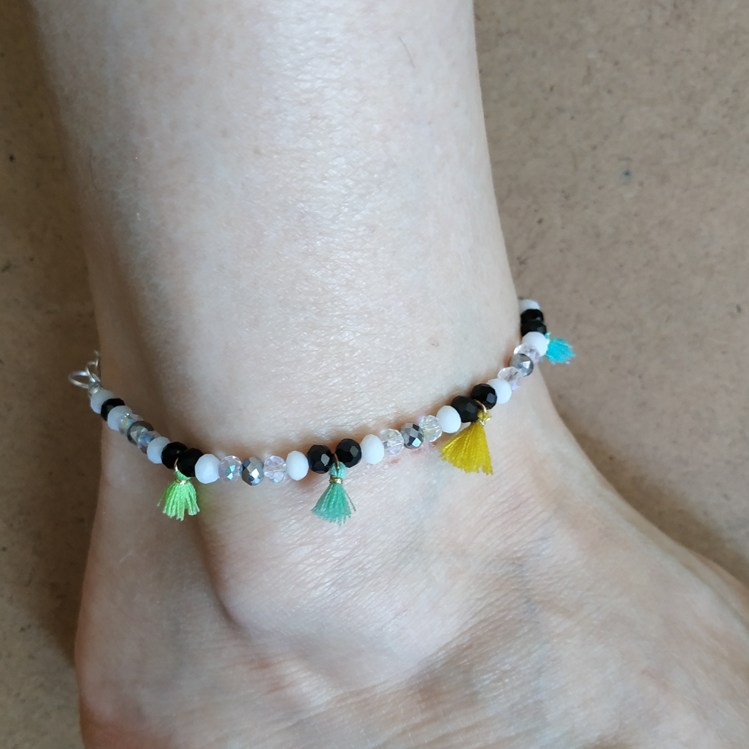 Türkis Fußkettchen Mit Schmetterling & Perlen – Böhmischer Strandschmuck Für Frauen & Mädchen