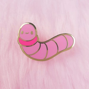 Worm Pin cute worm enamel pin gardening pin bug pin grub pin garden worm pin