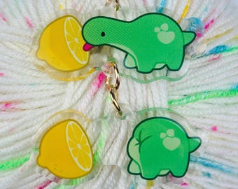 Grappige zure citroen likken meme dinosaurus sleutelhanger|Bedel