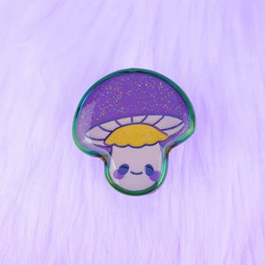 Purple Mushroom. Soft Enamel Pin. Mushroom Enamel Pin. Cute Pin. Brooch. Lapel Pin. Amanita