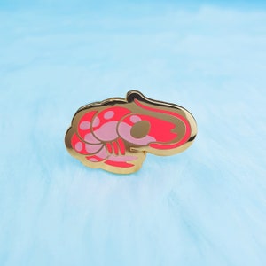 Garnelen Garnelen Emaille Pin
