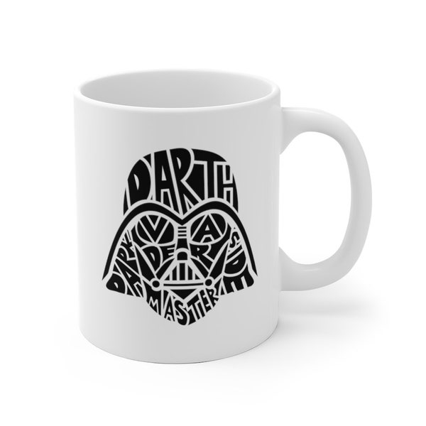 Dark Vador, Star Wars, Premier Ordre, Star Wars Impérial, Je suis ton père, Dark Vador Calligram Tasse à café, Tasse en céramique blanche