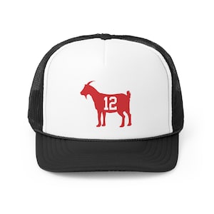 Tom Brady Goat, Tom Brady, TB12, Goat 12, Patriots, Buccaneers, TB 12 Champion,  Nfl Tampa Bay Bucs Unisex Trucker Hat