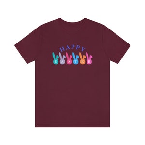 Joyeuses Pâques, Joyeux dimanche de Pâques, Dimanche de Pâques, Chemise de Pâques lapin mignon, Tee à manches courtes de Lapin de Pâques