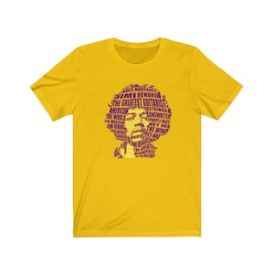 Jimi Hendrix, Pop Culture, Jimi Hendrix Calligram, Purple Haze, Music T-Shirt Jersey Short Sleeve Tee