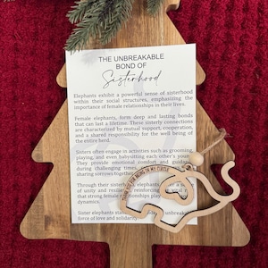 Unbreakable Bond of Sisterhood Ornament; Story Card Ornament; Elephant Ornament