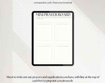Mini tablero de oración / Hoja de oración de una página / Planificador de oración y visión cristiana / Diario de oración digital / Rooted Plannery