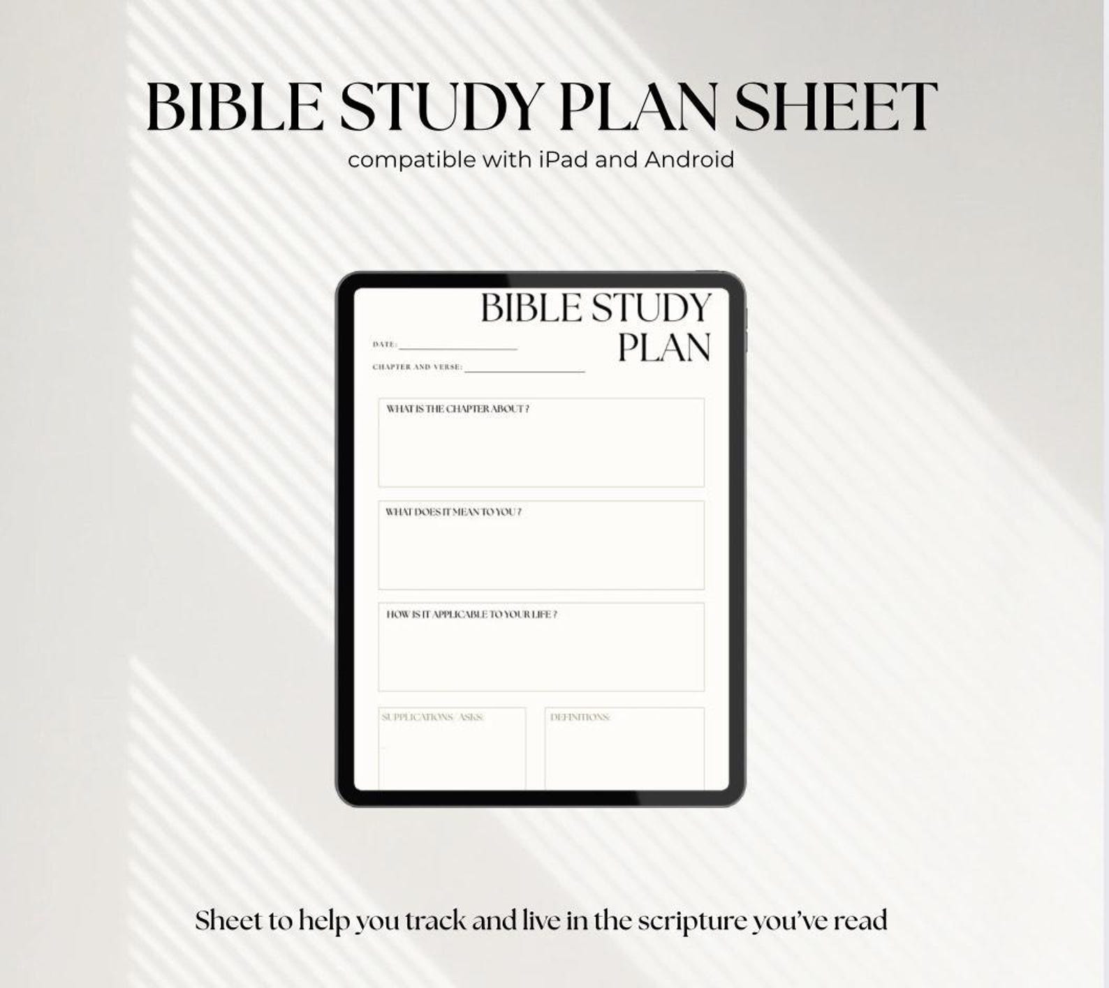 Bible Study Plan | Printable Bible Study Worksheet | Scripture Study ...