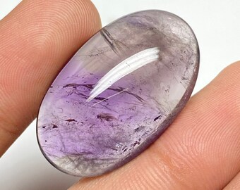 Natural Amethyst Gemstone, Amazing Quality Amethyst Cabochon For Jewelry Making. 32x19x9MM. 39.30 Carat