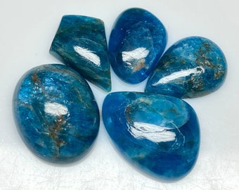 Apatite Gemstone, Natural Apatite Cabochon Gemstone, Top Quality Apatite Cabochon For Jewelry Making Loose Gemstone 5 Pcs Lot.