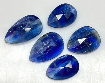 Kyanite Gemstone, Natural Kyanite Rose Cut Gemstone, AAA+ Quality Blue Kyanite Rose Cut For Jewelry Making Loose Stone, 5 Pcs Lot.