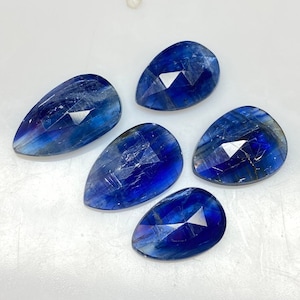 Kyanite Gemstone, Natural Kyanite Rose Cut Gemstone, AAA Quality Blue Kyanite Rose Cut For Jewelry Making Loose Stone, 5 Pcs Lot. image 1