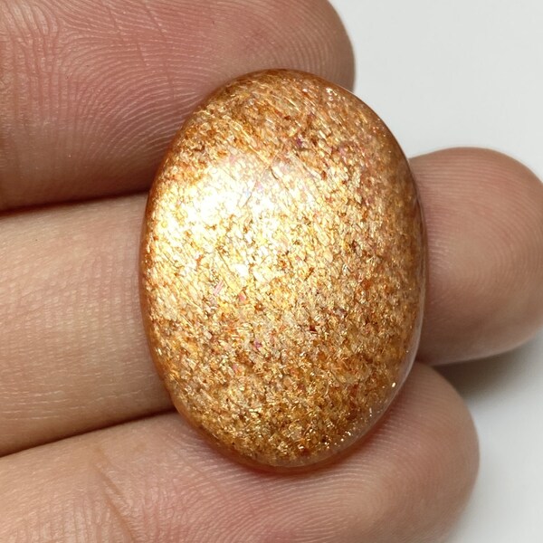 Sunstone Cabochon, Natural Sunstone Gemstone, AAA+ Quality Sunstone Cabochon For Jewelry Making Loose Gemstone. 25x18x5 MM. 19.00 Cts.