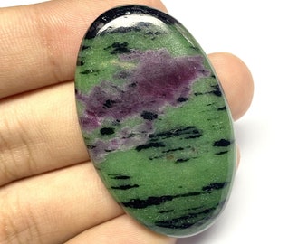 Ruby Zoisite Gemstone, Natural Ruby Zoisite Cabochon, AAA+ Quality Ruby Zoisite Cabochon For Jewelry Making Loose Gemstone. 46x28x6 MM.