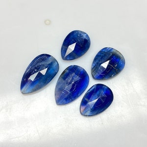 Kyanite Gemstone, Natural Kyanite Rose Cut Gemstone, AAA Quality Blue Kyanite Rose Cut For Jewelry Making Loose Stone, 5 Pcs Lot. image 4
