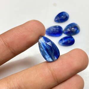 Kyanite Gemstone, Natural Kyanite Rose Cut Gemstone, AAA Quality Blue Kyanite Rose Cut For Jewelry Making Loose Stone, 5 Pcs Lot. image 5