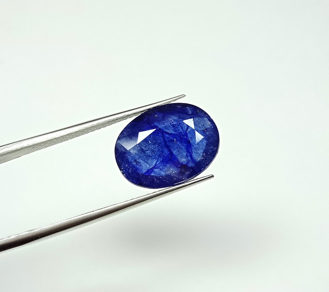 Sapphire Gemstone Blue Sapphire Cut Stone Glass Filled | Etsy
