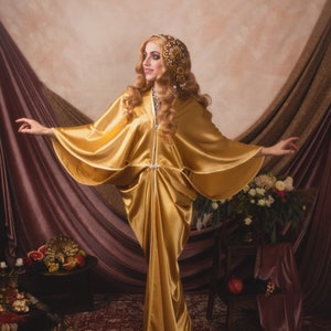 SALE Satin-Kleid im Jugendstil im Hollywood-Stil. Toller Gatsby-Burlesque-Flapper-Cocoon-Mantel Bild 6