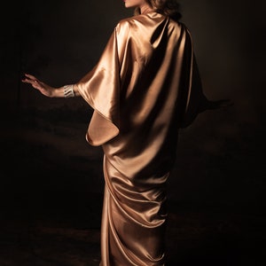 SALE Satin-Kleid im Jugendstil im Hollywood-Stil. Toller Gatsby-Burlesque-Flapper-Cocoon-Mantel Bild 4