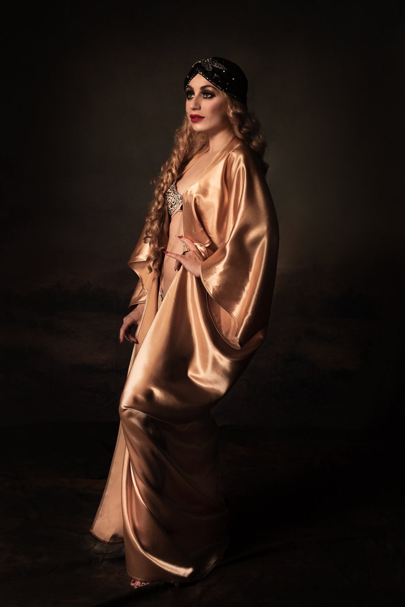 SALE Satin-Kleid im Jugendstil im Hollywood-Stil. Toller Gatsby-Burlesque-Flapper-Cocoon-Mantel Bild 5