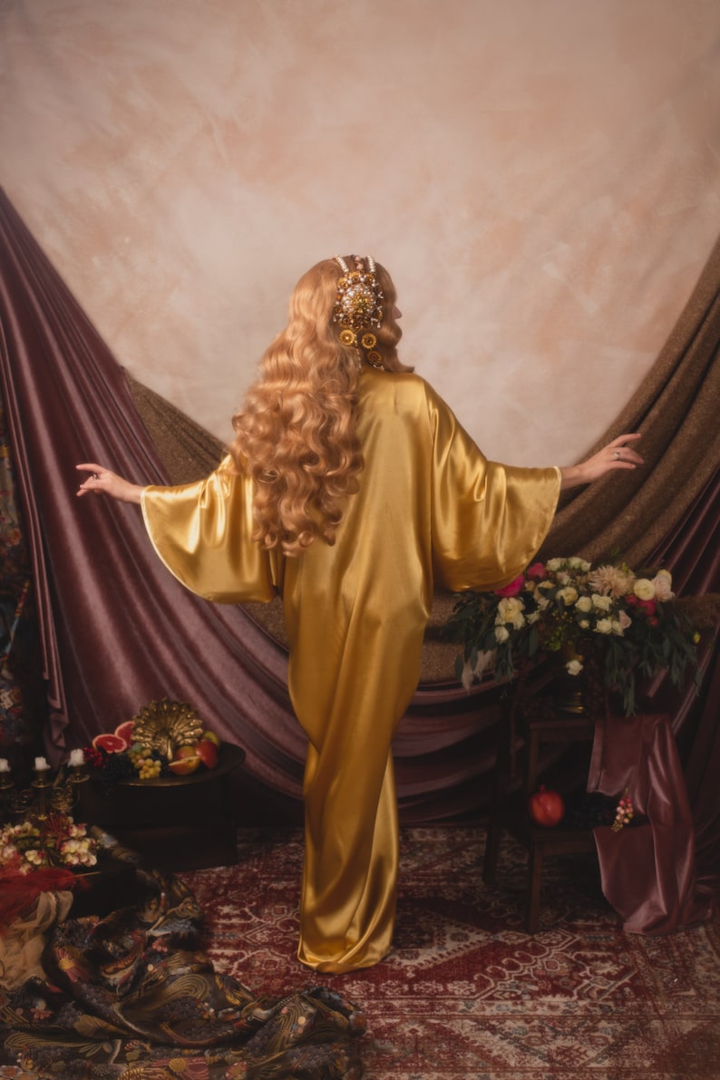 SALE Satin-Kleid im Jugendstil im Hollywood-Stil. Toller Gatsby-Burlesque-Flapper-Cocoon-Mantel Bild 10
