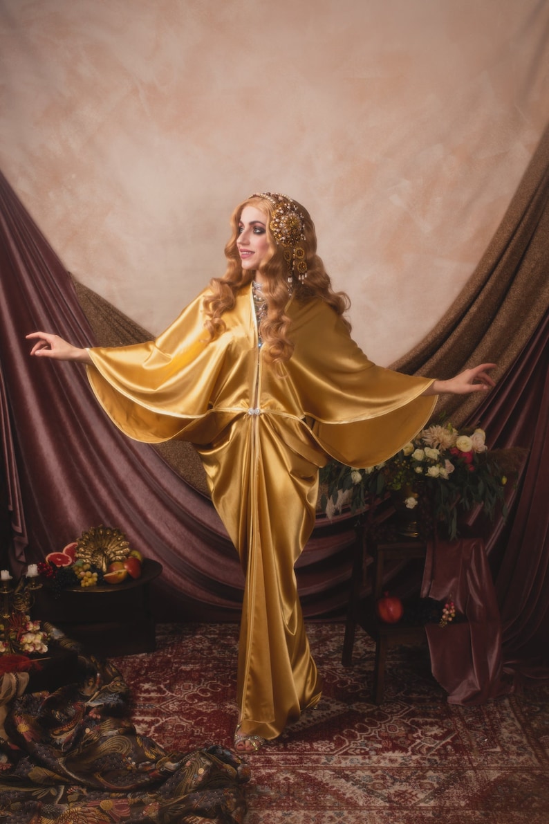 SALE Satin-Kleid im Jugendstil im Hollywood-Stil. Toller Gatsby-Burlesque-Flapper-Cocoon-Mantel Bild 6