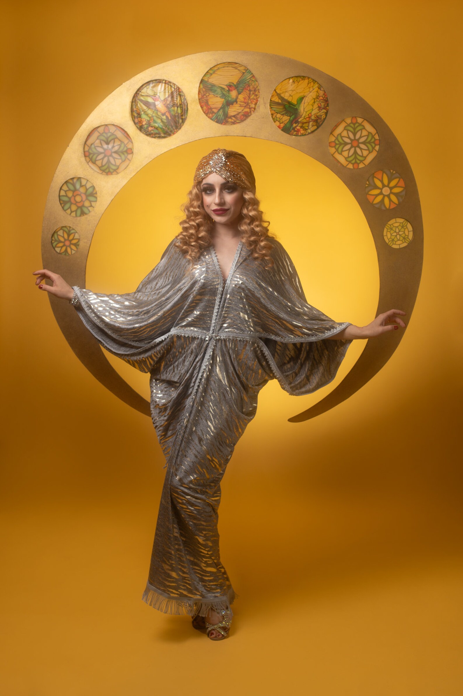 1920s Silver & Gold Zebra Gown Animal Motif Color Hollywood Style Great ...