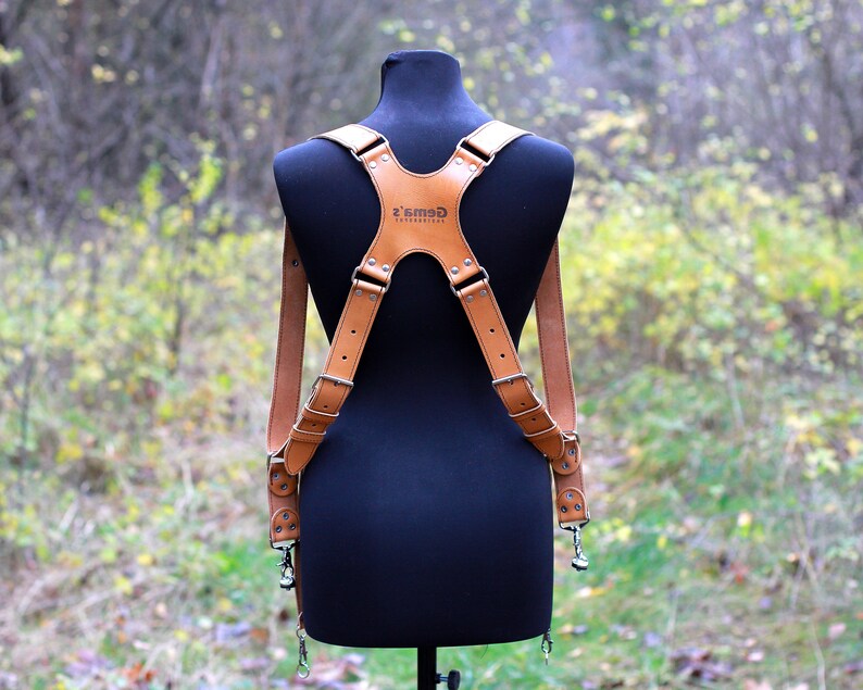 Leather Dual Camera Harness. Dual & Single camera strap in Etsy