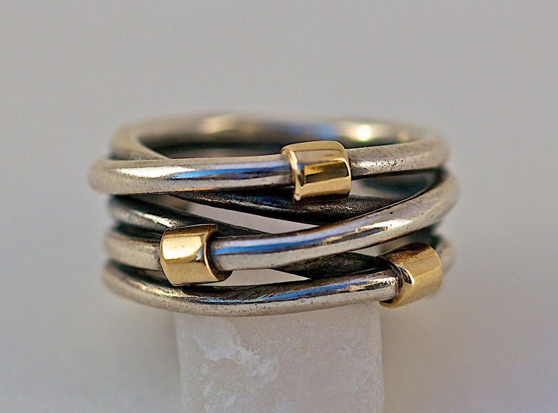 Pandora ring pandora Women Silver Gold Rope Ring 190383 with | Etsy