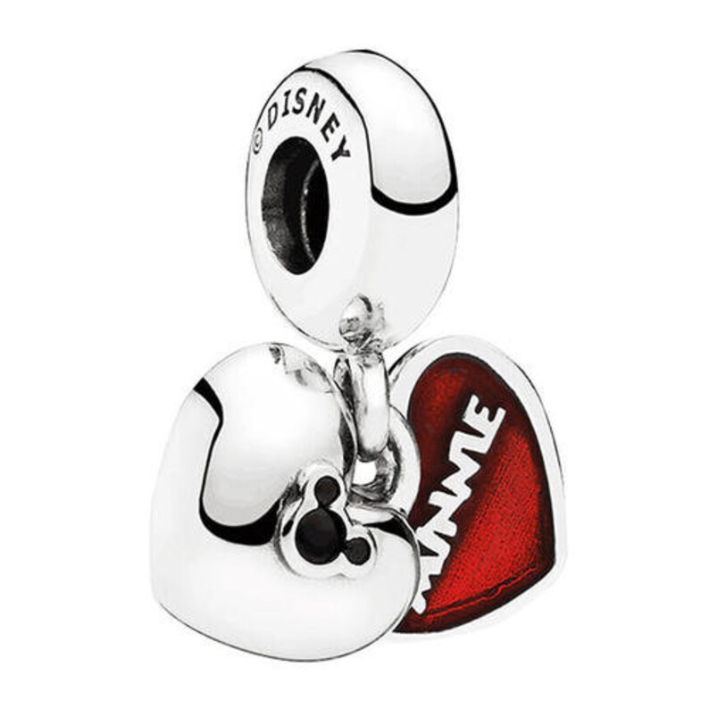 Disney Mickey Minnie Heart PANDORA Red LOVE Dangle Charm charms for pandora bracelet with gift pouch