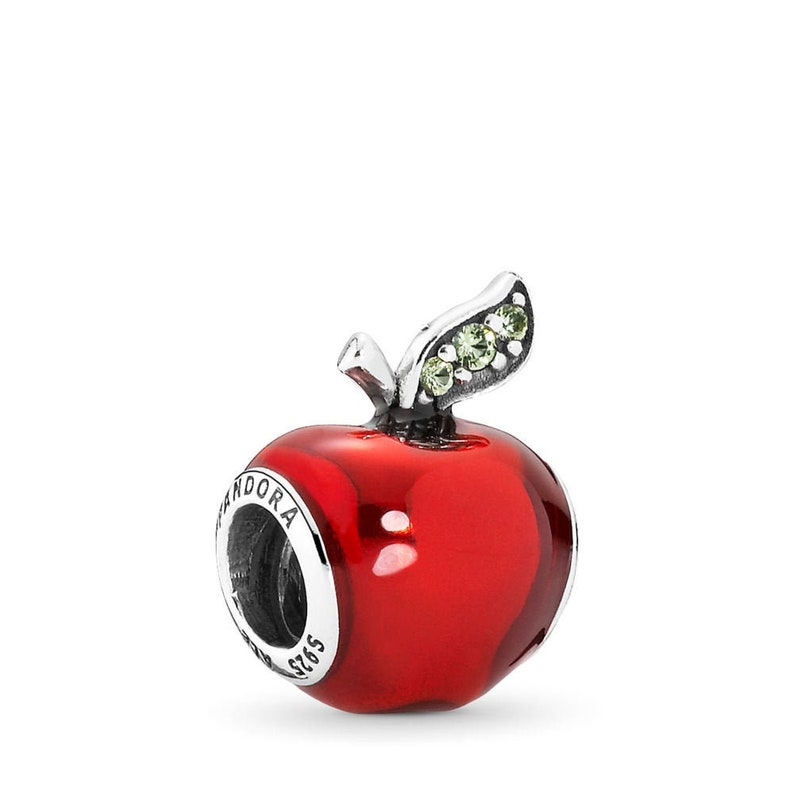 Threaded s925 Sterling Silver Fully Stamped charms for pandora bracelet necklace Pandora Disney Snow White/'s Apple Charm 791572EN73