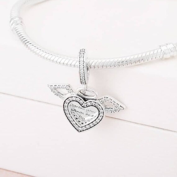 Angel Wings Dangle Charm Sterling 