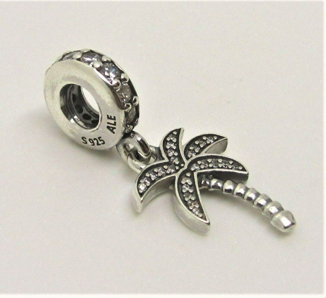 Pandora Charm Sparkling Palm Tree Dangle Charm Sterling Etsy