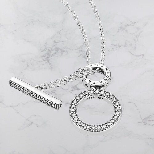 Pandora Signature Double Hoop T-bar 