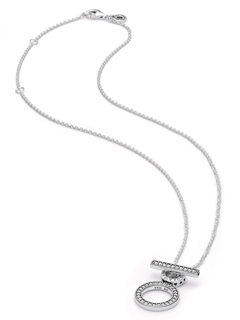 Double hoop t bar necklace pandora Clearance