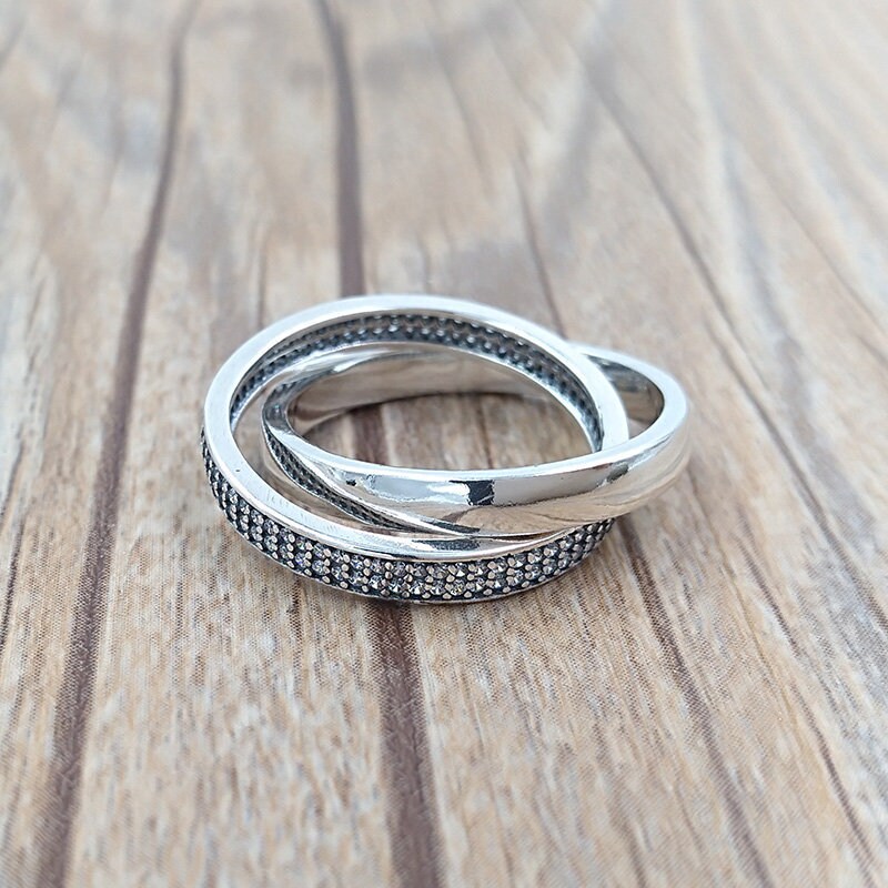 PANDORA Promise Ring Sterling Silver & Cubic Zirconia Etsy