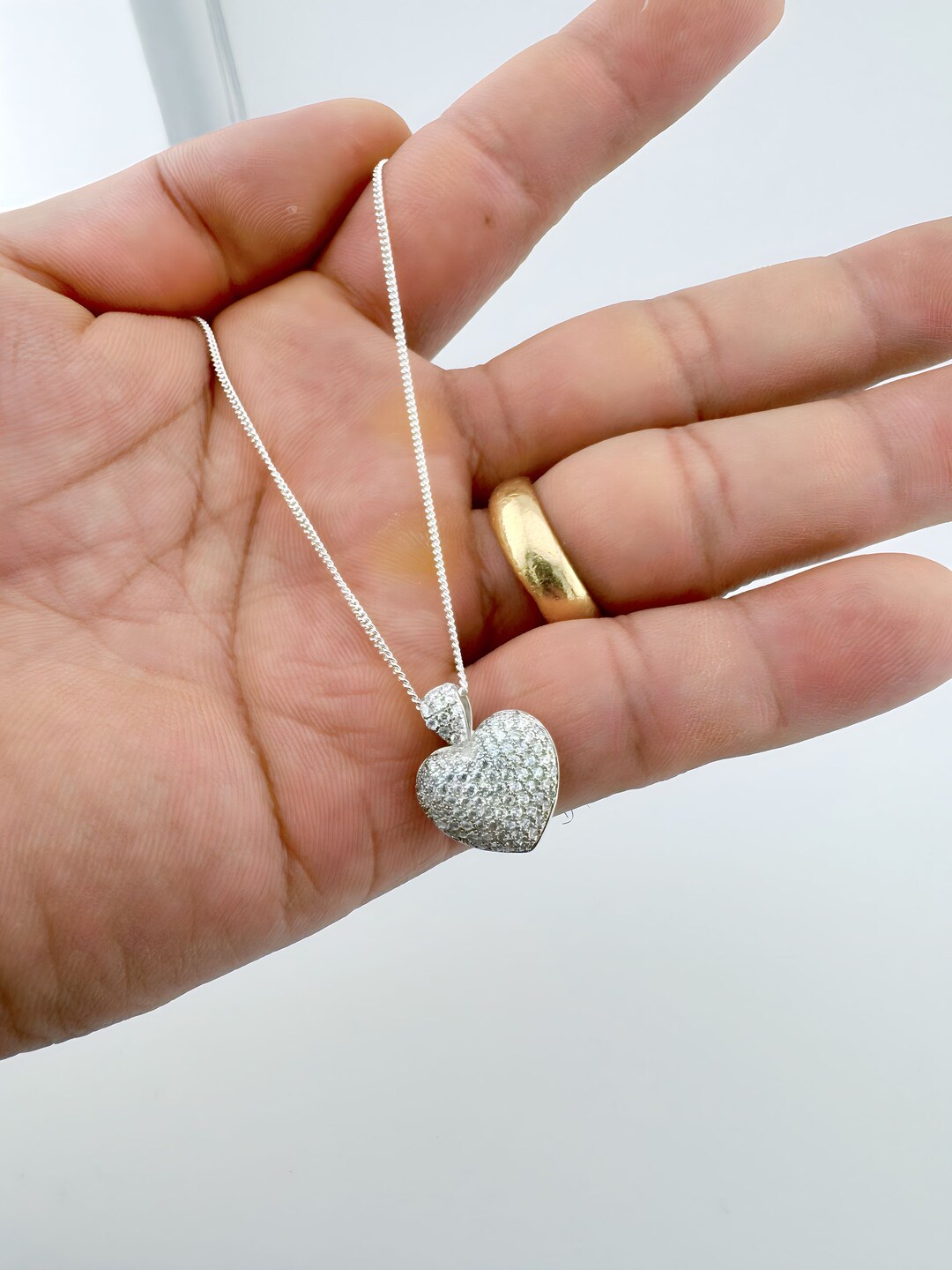 最低価格の Sterling Silver Love Necklace Pendant S925 Love Hart Pendant アクセサリー