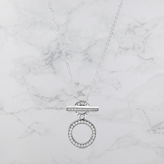 Pandora Signature Double Hoop T-bar 