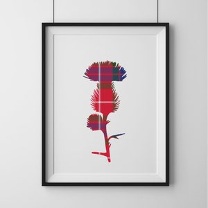 Clan tartan Scottish Highland Thistle print | Custom unframed wall art | Gift idea from Scotland