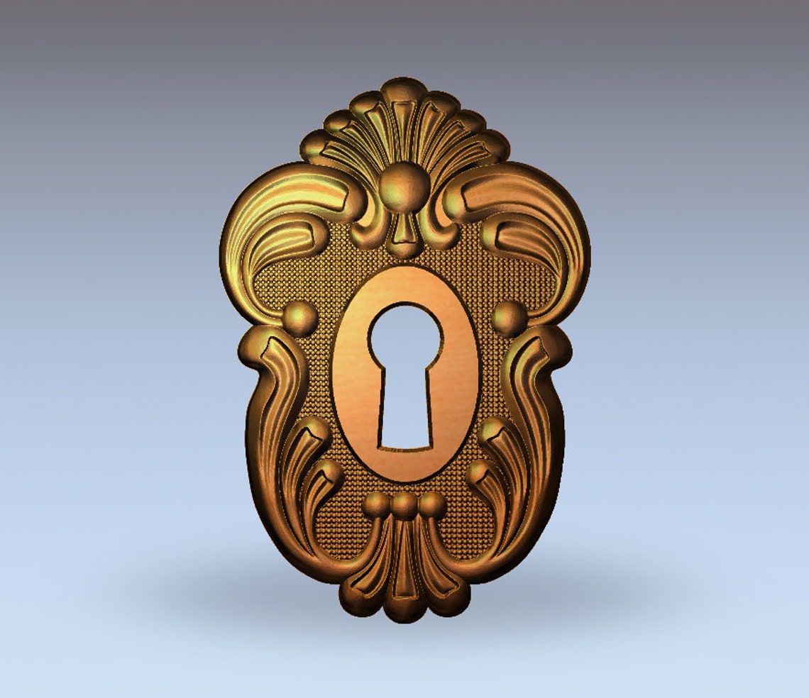 Padlock Keyhole 1. 3D STL Model for CNC Router Engraver Etsy